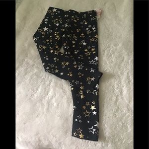 Wonder nation leggins star gold pattern  black  NWT S/CH6/6X💕 stretchy